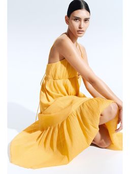 H&M - Women Yellow Crinkled Strappy Dress