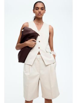 H&M - Women Beige Long Suit Waistcoat