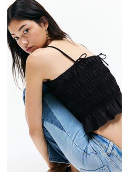 H&M - Women Black Smocked Strappy Top