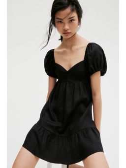 H&M - Women Black Puff-Sleeved Dress