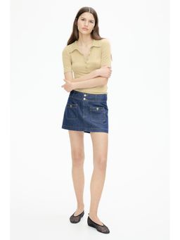 H&M - Women Beige Jersey Polo Shirt