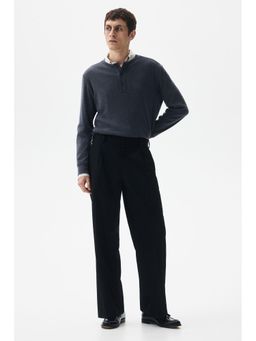 H&M - Men Black Loose Fit Tailo Trousers