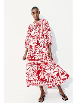 H&M - Women Red Tie Midi Dress