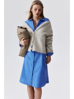 H&M - Women Blue Linen-Blend Shirt Dress