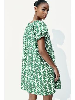 H&M - Women Green Drawstring-Neck Dress