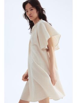 H&M - Women Beige A-Line Muslin Dress