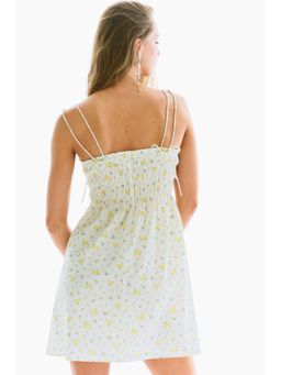 H&M - Women White Smocked-Bodice Cotton Dress