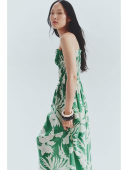 H&M - Women Green Smocked-Bodice Strappy Dress