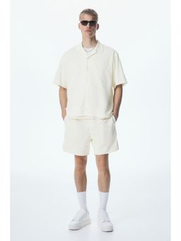 H&M - Men White Loose Fit Mesh Resort Shirt