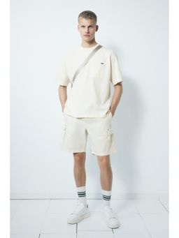 H&M - Men White Loose Fit Washed T-Shirt