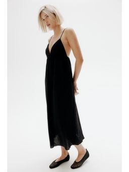H&M - Women Black Tie-Detail Maxi Dress