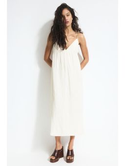 H&M - Women White Tie-Detail Maxi Dress