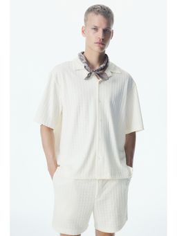 H&M - Men White Loose Fit Resort Shirt