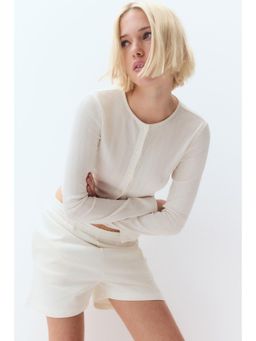 H&M - Women White Pointelle Jersey Cardigan