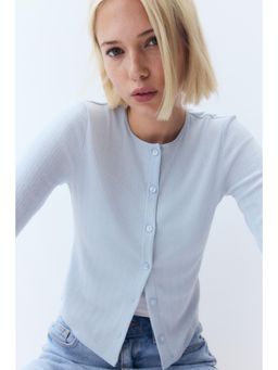 H&M - Women Blue Pointelle Jersey Cardigan