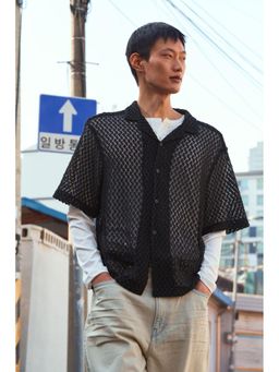H&M - Men Black Loose Fit Resort Shirt