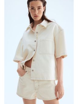 H&M - Women White Oversized Denim Shirt