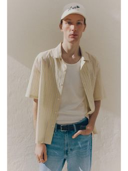 H&M - Men Yellow Regular Fit Cotton Resort Shirt