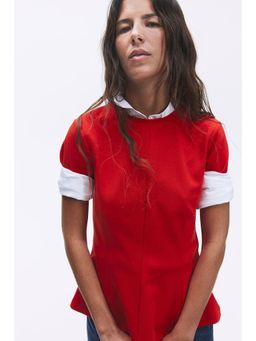 H&M - Women Red Waisted Top