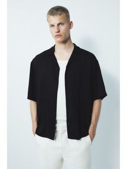 H&M - Men Black Loose Fit Resort Shirt