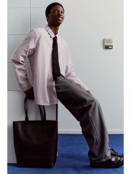 H&M - Men Pink Oversized Fit Seersucker Shirt