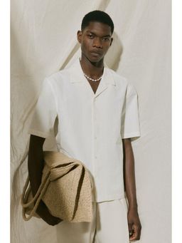 H&M - Men White Regular Fit Embroide Resort Shirt