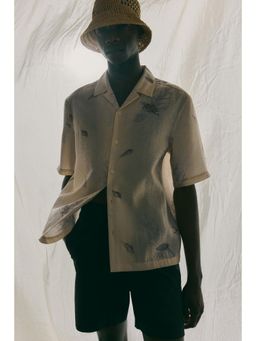 H&M - Men White Regular Fit Lyocell-Blend Resort Shirt