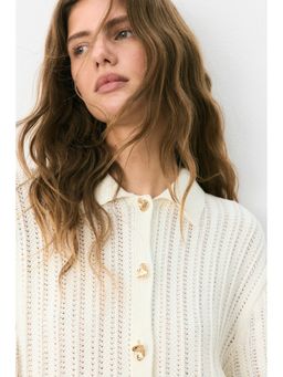 H&M - Women White Crochet-Look Cardigan