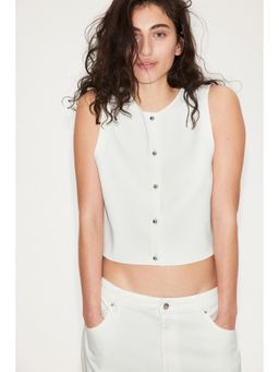 H&M - Women White Knitted Waistcoat
