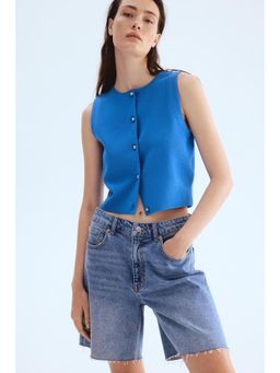 H&M - Women Blue Knitted Waistcoat