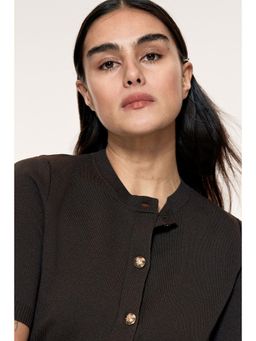 H&M - Women Brown Fine-Knit Cardigan