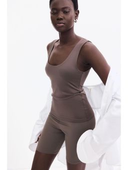 H&M - Women Beige Microfibre Vest Top
