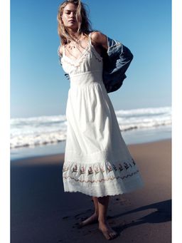 H&M - Women White Embroide Cotton Dress