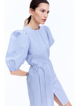 H&M - Women Blue Puff-Sleeved Dress
