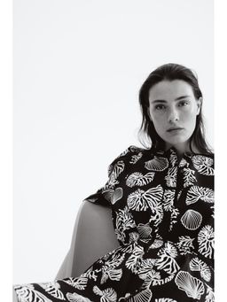 H&M - Women Blue Puff-Sleeved Dress