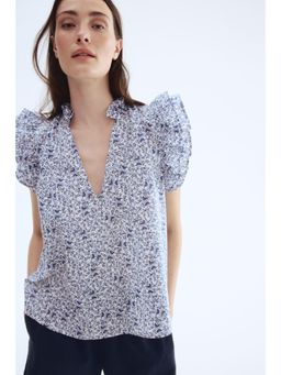 H&M - Women White Frill-Trimmed Blouse