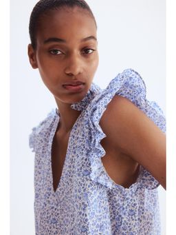 H&M - Women White Frill-Trimmed Blouse