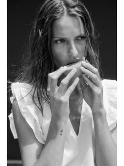 H&M - Women White Frill-Trimmed Blouse