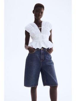 H&M - Women White Drawstring Poplin Blouse
