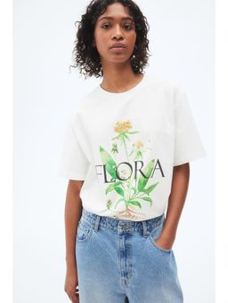 H&M - Women White Printed T-Shirt