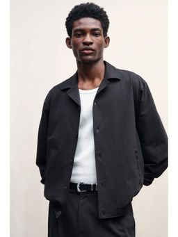 H&M - Men Black Regular Fit Jersey Jacket