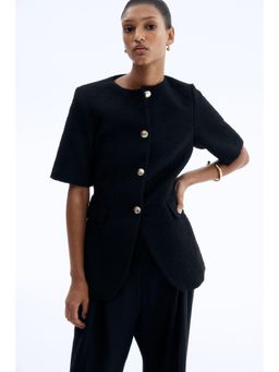 H&M - Women Black Boucle Blazer