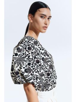 H&M - Women White One-Shoulder Poplin Blouse