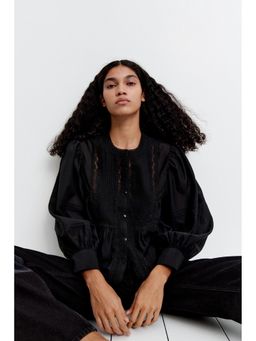 H&M - Women Black Pintucked Blouse