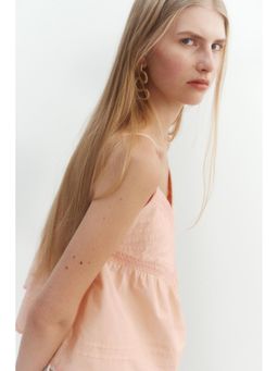 H&M - Women Orange Pintucked Strappy Top