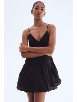 H&M - Women Black Appliqued Cotton Dress