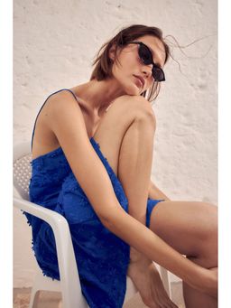 H&M - Women Blue Appliqued Cotton Dress