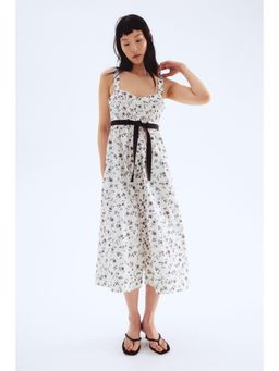 H&M - Women White Tie-Belt Dress
