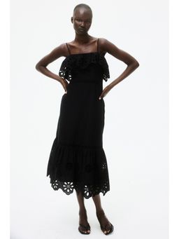 H&M - Women Black Broderie Anglaise Cotton Dress
