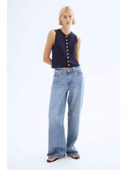 H&M - Women Blue Fine-Knit Waistcoat